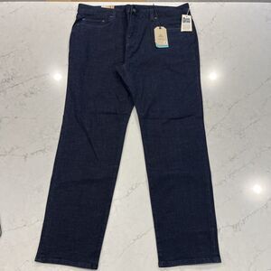 Prana Jeans Mens 42x32 Blue Dark Rinse Hillgard Tapered Leg Slim Fit Organic‎